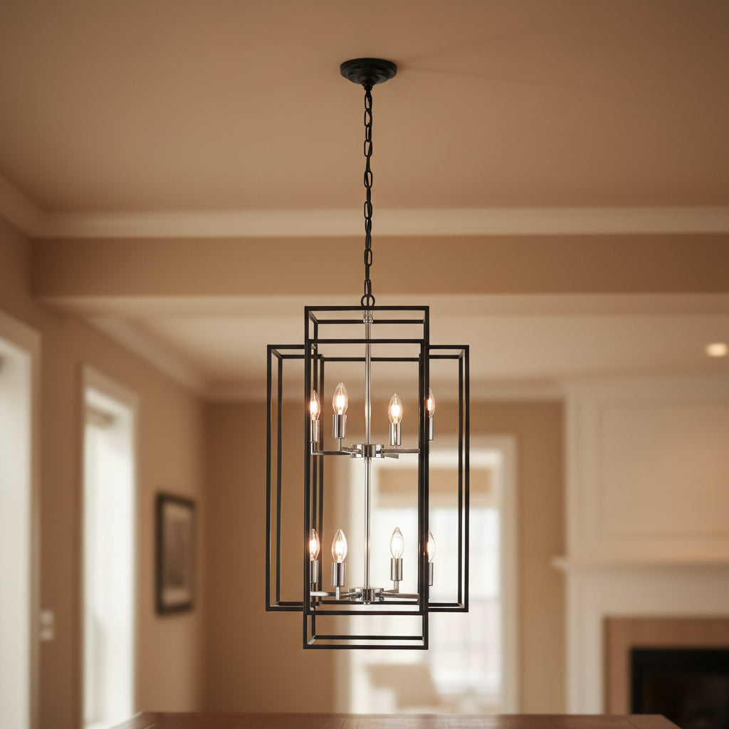 Black ceiling chandelier for kitchen island lighting