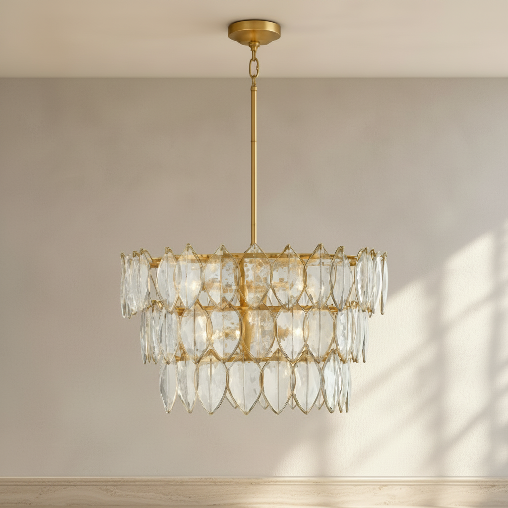 Amira 30-inch 8-light chandelier shown from the front