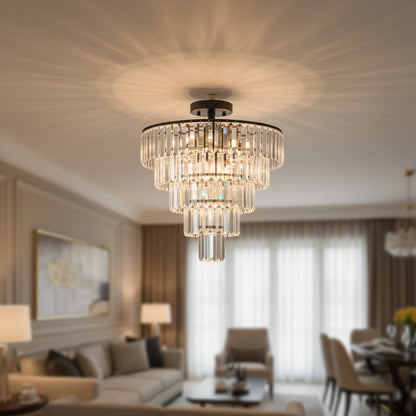 Black Crystal Chandelier for Living Room