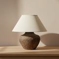 Calabria ceramic table lamp in Rustco shown from the front