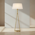 Cesta 60-inch sculpted floor light shown from the front on white