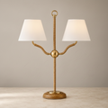 Currey and Company Sirocco desk lamp shown from the front on white