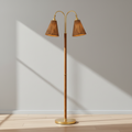 Hudson Valley Ruthin two-light floor light shown from the front