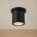 Kuzco Nordic 4-inch 10W outdoor LED cylinder in black, side view