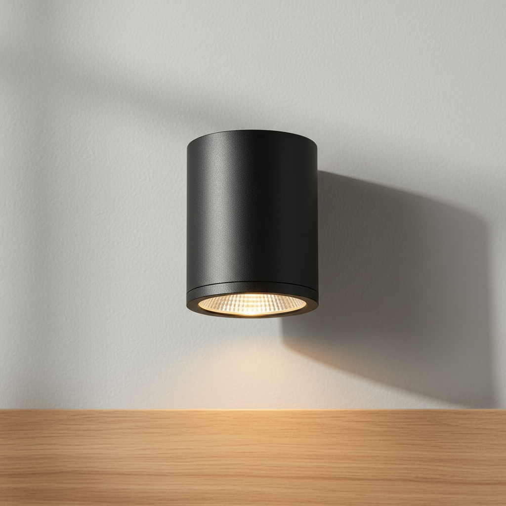 Kuzco Nordic 5-inch outdoor LED cylinder ceiling light, side view