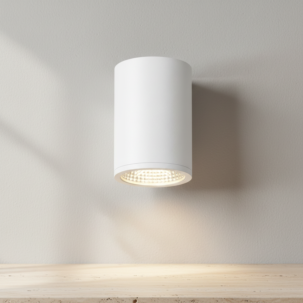 Kuzco Nordic 5-inch outdoor LED cylinder ceiling light, side view