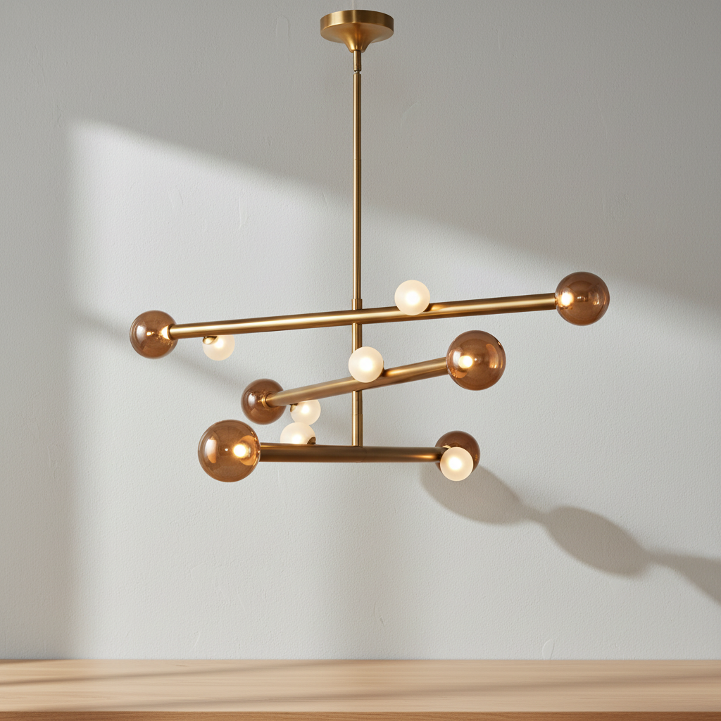 Kuzco Reese 47.5-inch linear LED chandelier shown from the front