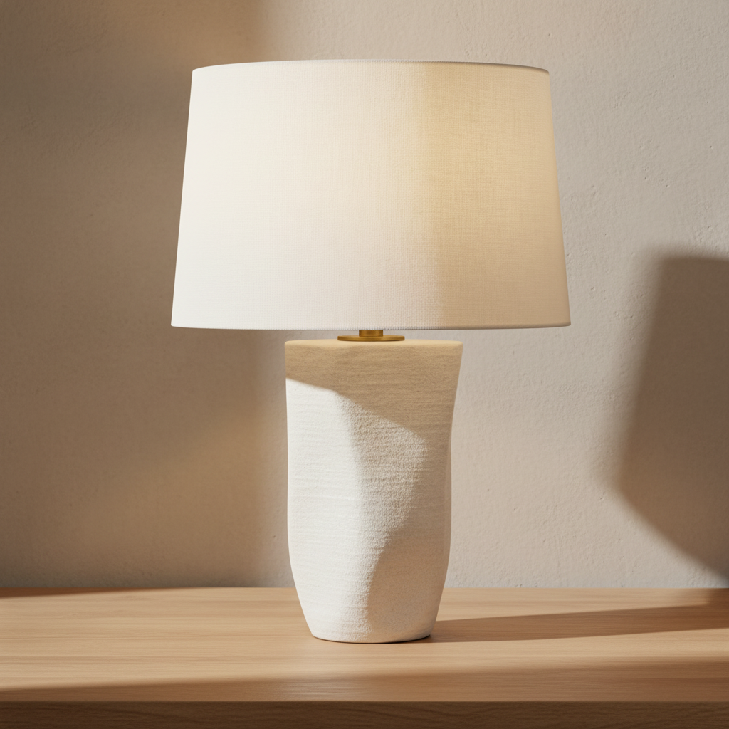 Zorin ceramic table lamp shown from the front on a white background